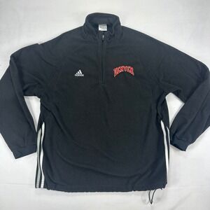 Adidas‎ Denver Quarter Zip Pullover Fleece Jacket Men's Black ClimaWarm XL